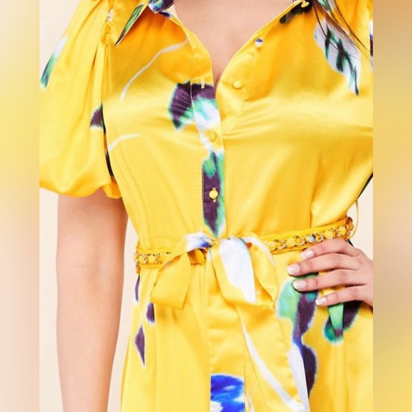 Yellow and blue collared dress - Picture 4 of 5